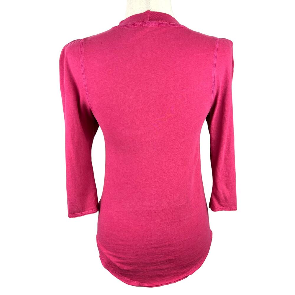 We The Free 100% Cotton Clover Puff Sleeve Crew Neck 3/4 Sleeve Top Size XS EUC - Picture 5 of 5